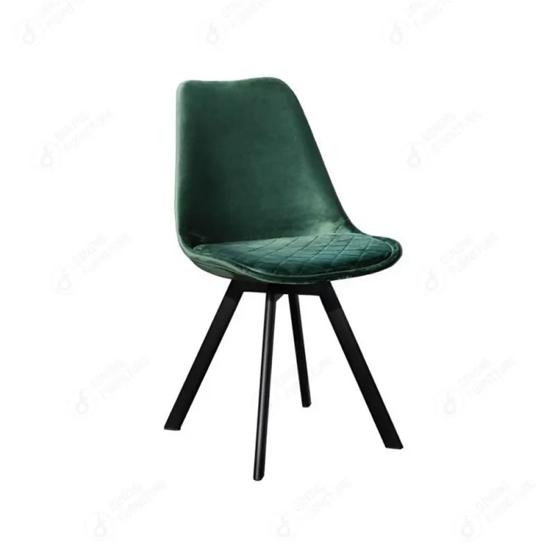 Upholstered Velvet Chair with Iron Legs DC-F03J