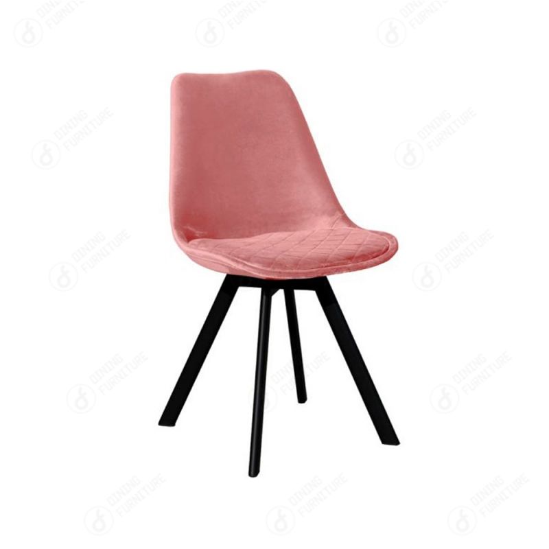 Upholstered Velvet Chair with Iron Legs DC-F03J