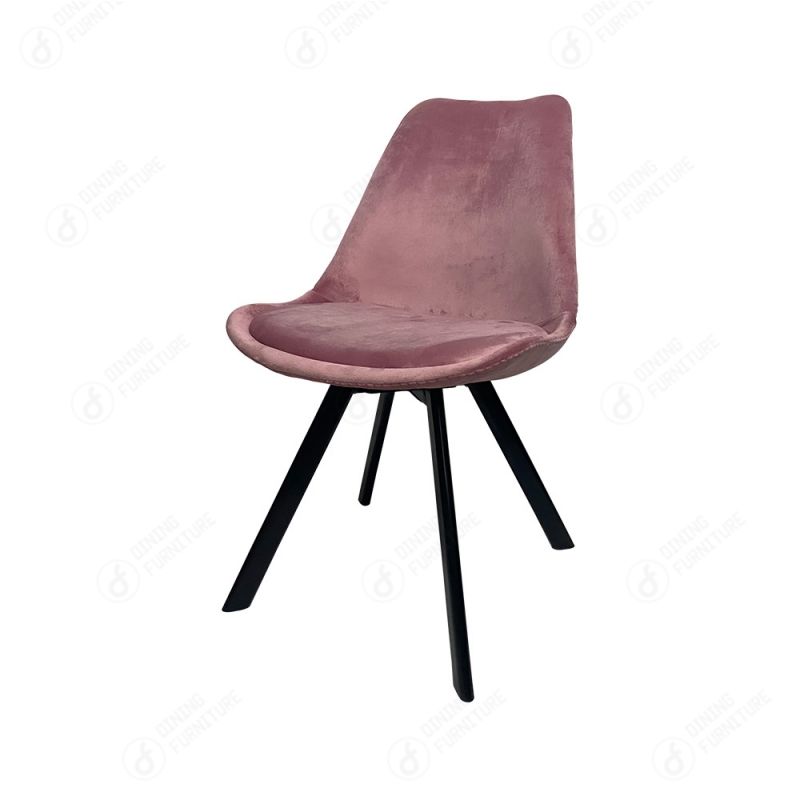 Upholstered Velvet Chair with Iron Legs DC-F03J