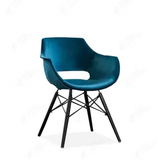 Armchair with Hollow Back and Iron Legs DC-F12