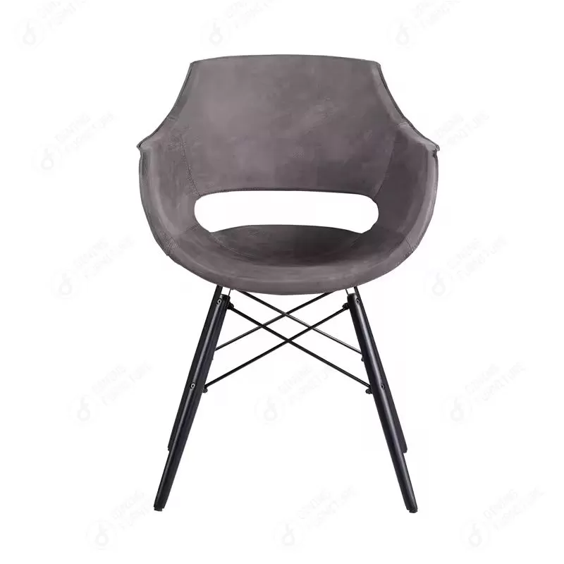 Armchair with Hollow Back and Iron Legs DC-F12