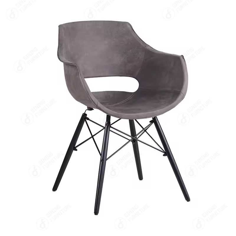 Armchair with Hollow Back and Iron Legs DC-F12