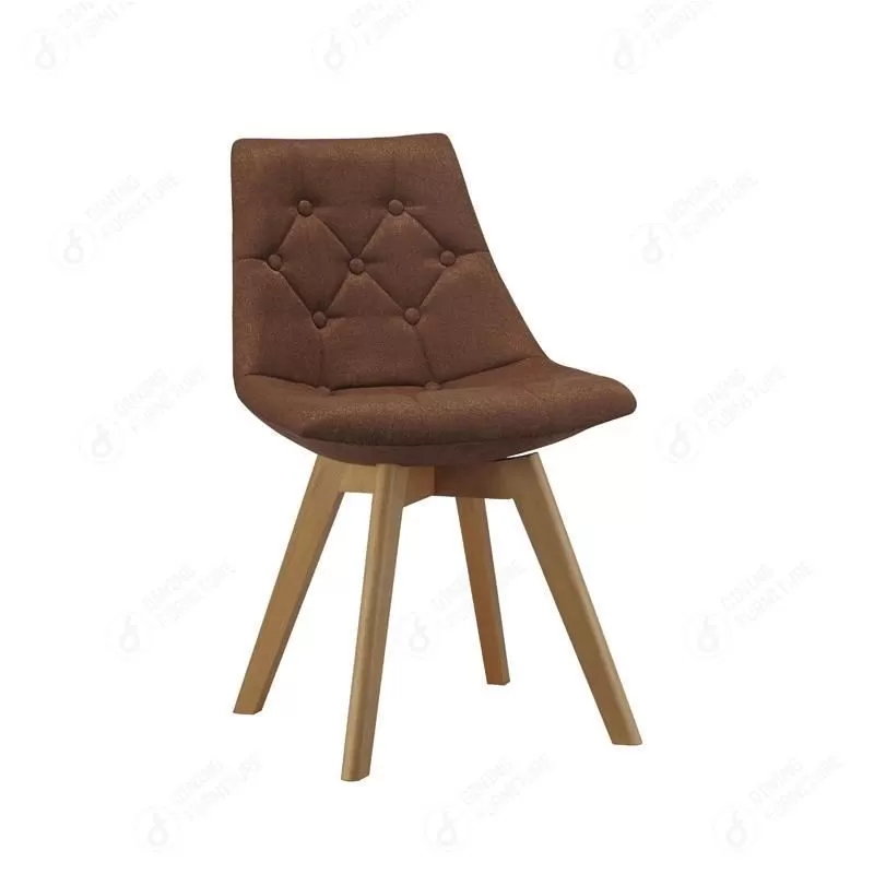 Fabrics Upholstered Wood Leg Dining Chair DC-F04