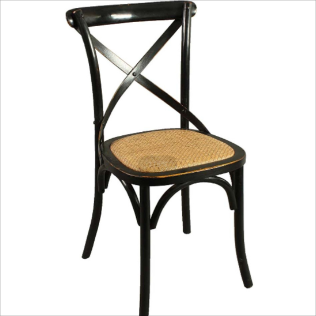 Rustic Metal Frame with Upholstered Armless Chair DC-M14