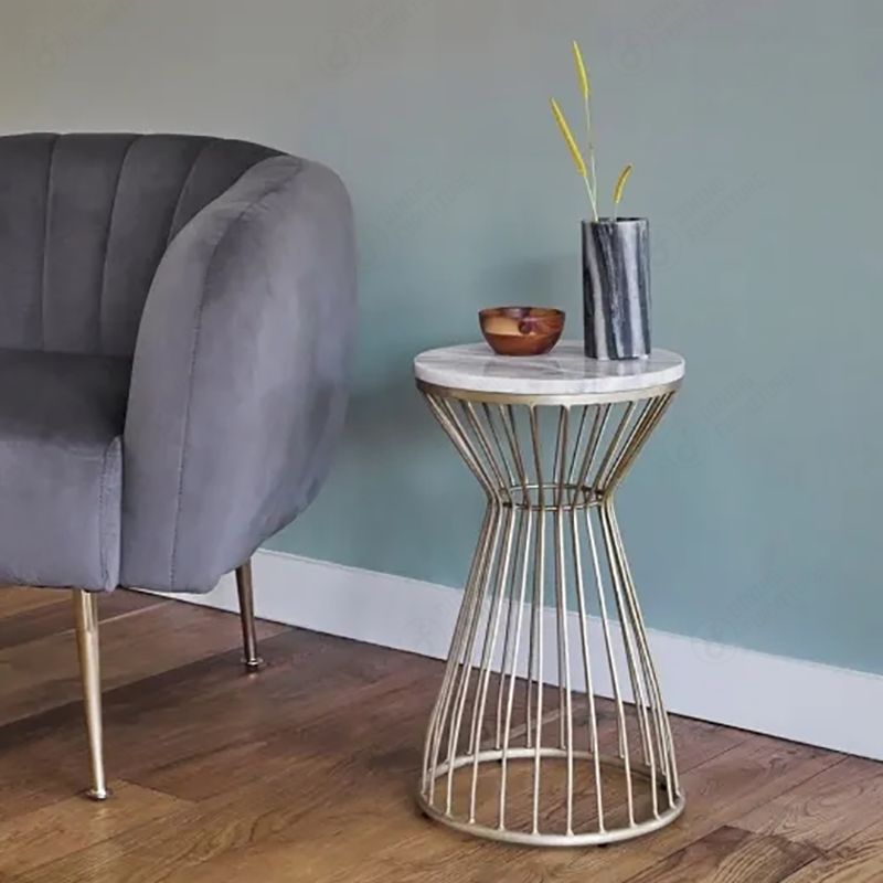 MDF Round Small Side Table Metal Frame DT-M50