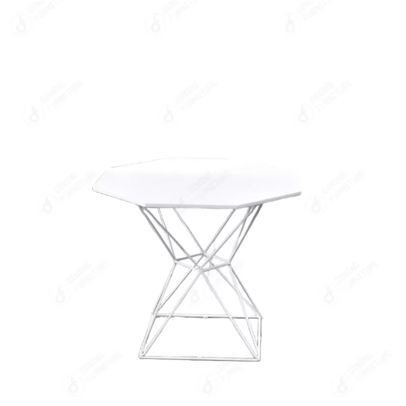 White MDF Tabletop with Metal Legs DT-M59