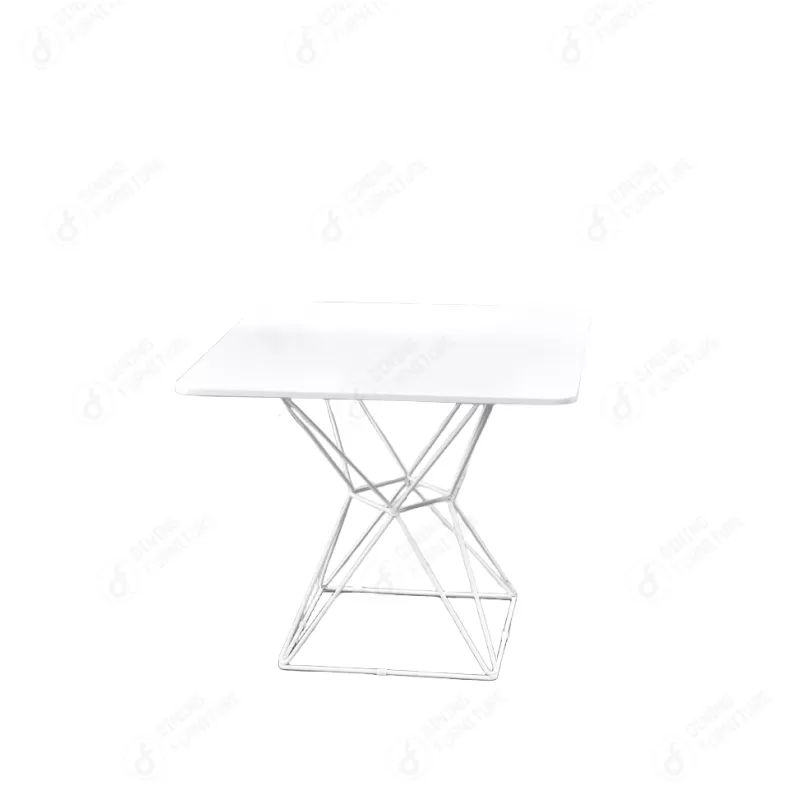 White MDF Tabletop with Metal Legs DT-M59