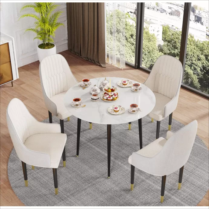 MDF Tabletop with Four Metal Leg Dining Table DT-M65