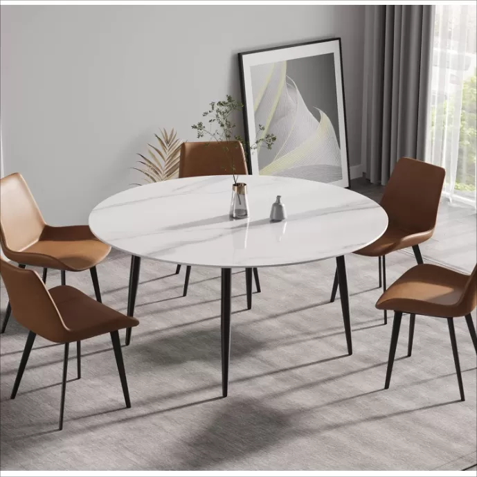 MDF Tabletop with Four Metal Leg Dining Table DT-M65