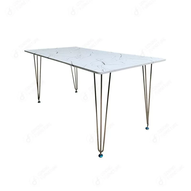 Multi-Color Thin Iron Leg Density Board Dining Table DT-M42