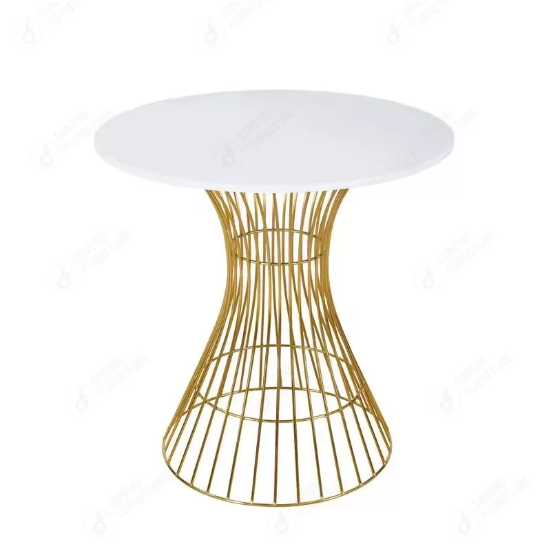 Round MDF Dining Table with Hollow Iron Legs DT-M29