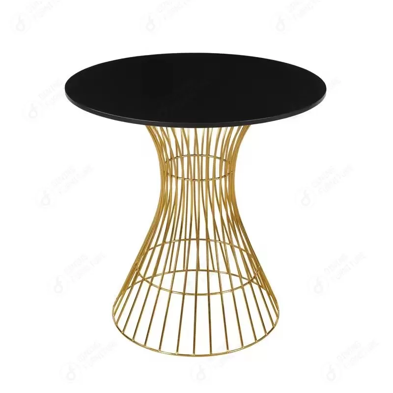 Round MDF Dining Table with Hollow Iron Legs DT-M29