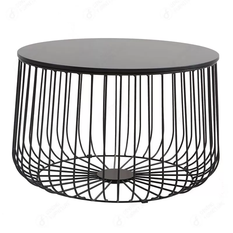 Black MDF Round Coffee Side Table DT-M31