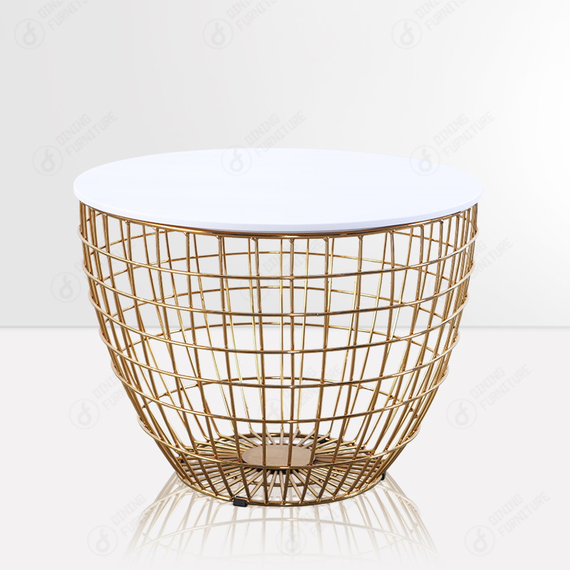 Multi Color MDF Round Coffee Table with Metal Legs DT-M33