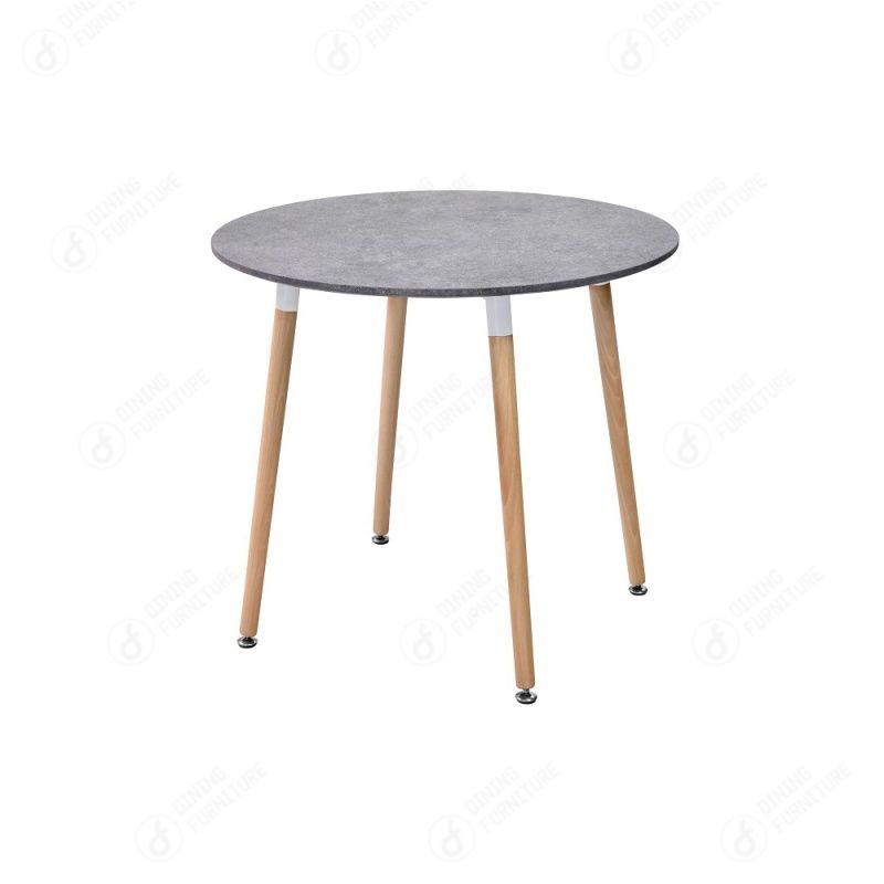 MDF Round Wooden Leg Dining Table DT-M06