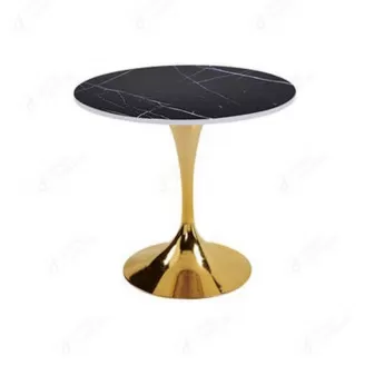 Metal Disc Base Glass Table DT-G08