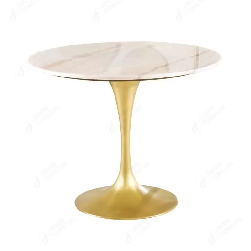 Metal Disc Base Glass Table DT-G08