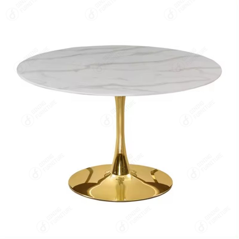 Metal Disc Base Glass Table DT-G08