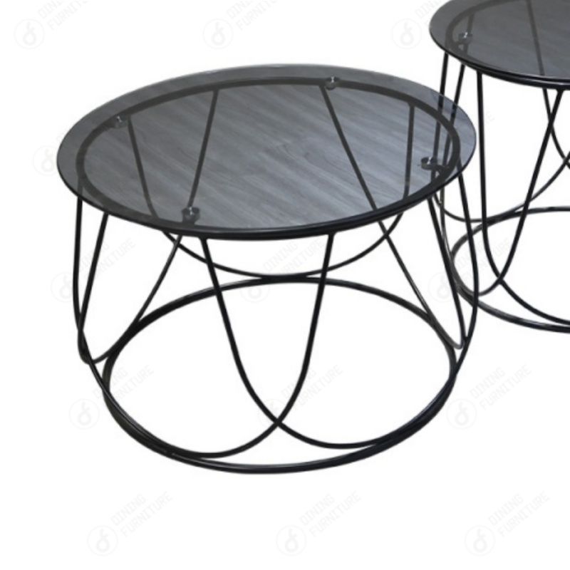 Tempered Glass with Metal Base Coffee Table DT-G19