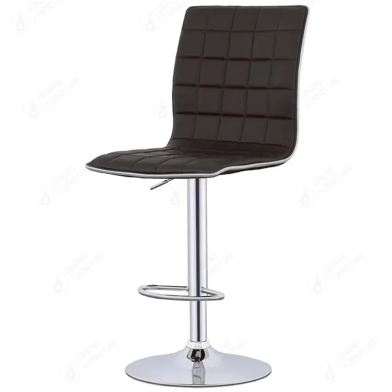 Leather Adjustable Bar Stool with Chrome Base DB-U69AS