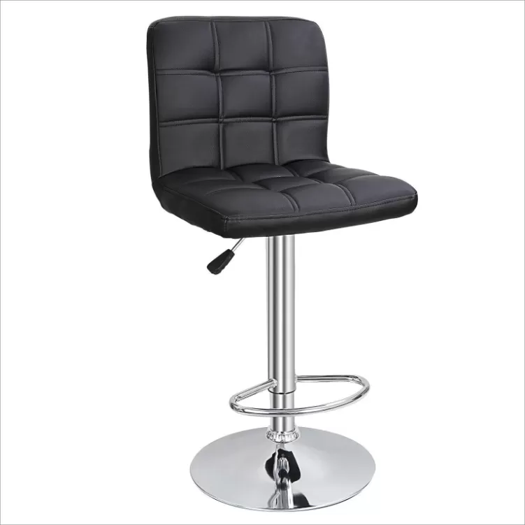 Square PU Leather Adjustable Bar Stools with Back Swivel DB-U72S