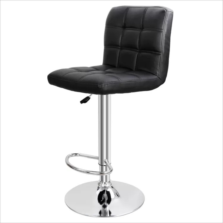 Square PU Leather Adjustable Bar Stools with Back Swivel DB-U72S