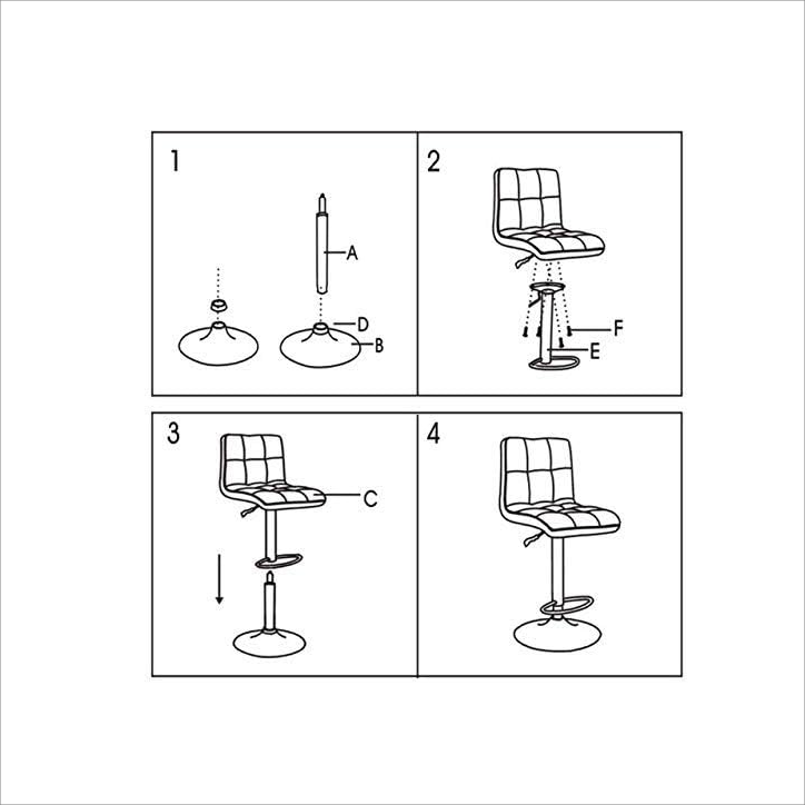 Swivel Stool PU Leather Adjustable Bar Stools DB-U74S