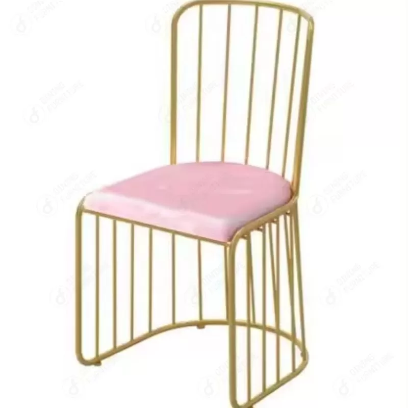 Hollow Metal Dining Chair with Velvet Seat DC-H03