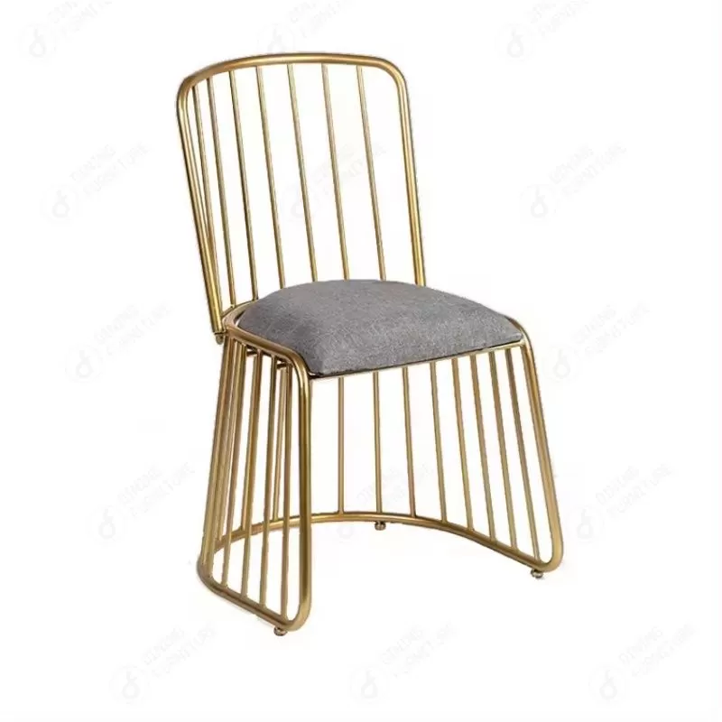 Hollow Metal Dining Chair with Velvet Seat DC-H03