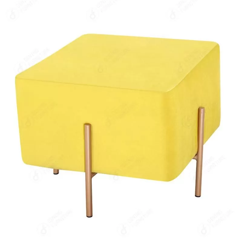 Metal Home Footstool Soft Fabric Sofa Stool DF-17