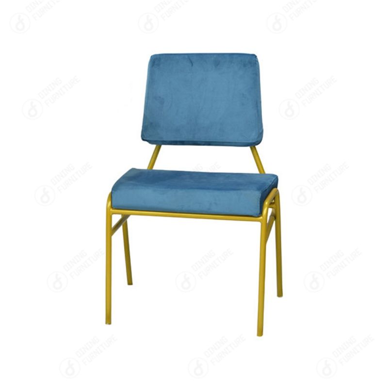 Metal Frame Rectangular Back Velvet Chair DC-H12