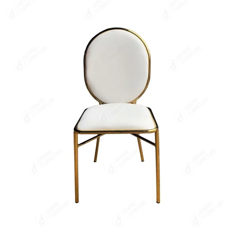 Metal Leg Velvet Round Back Dining Chair DC-H14