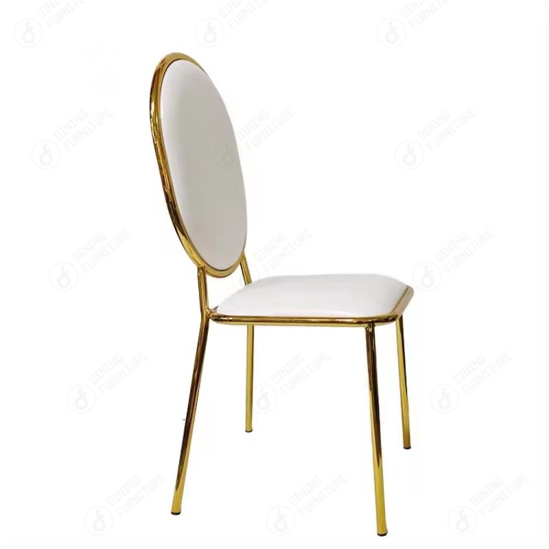 Metal Leg Velvet Round Back Dining Chair DC-H14