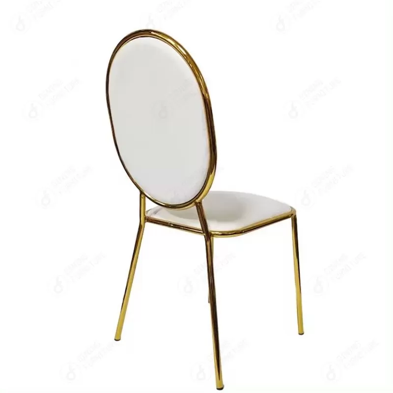 Metal Leg Velvet Round Back Dining Chair DC-H14