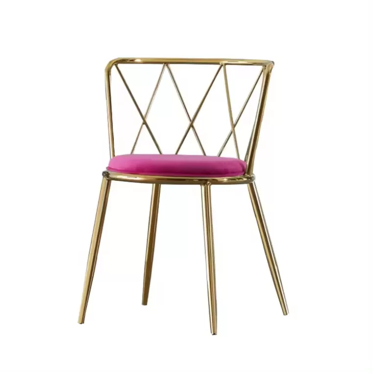 Hollow Metal Chair with Velvet Cushion DC-H10