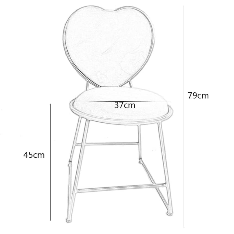 Metal Frame Dresser Seat Vanity Makeup Chair DC-H06