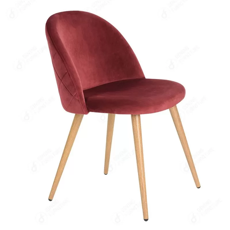 Velvet Armchair High Back Metal Legs DC-R01A