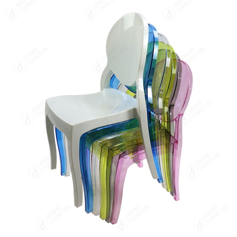 Fully Transparent Plastic Dining Chair with Round Backrest DC-N42P